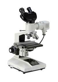 Trinocular Metallurgical Microscope - Heavy Aluminum Die-cast Stand | 120x140mm Mechanical Stage, Quadruple Revolving Nosepiece, Anti-fungal Objectives