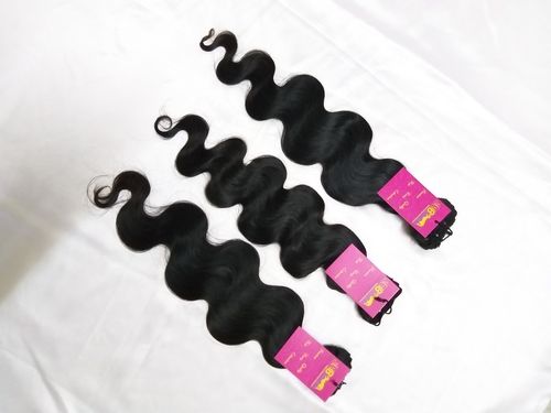 Indian Raw Machine Weft Single Drawn Natural Body Wave Human Hair Bundle