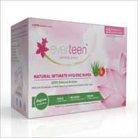 15 Pcs Everteen Women Natural Intimate Hygiene Wipes - 100% Natural Fabric, White, Compact Packaging | Aloe Vera, Lycopene, Ph Balanced, Alcohol Free