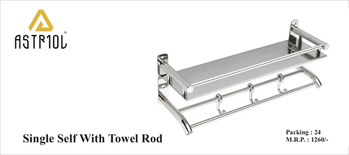 Single Self with Towel Rod