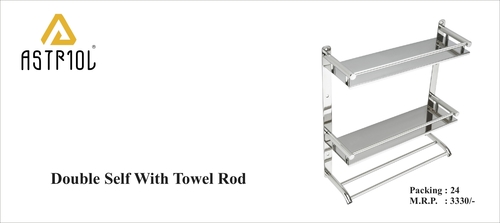 Double Self With Towel Rod