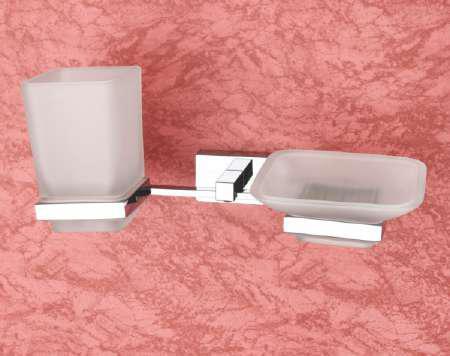 Glass Soap Dish & Glass Tumbler Holder
