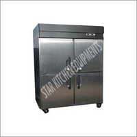 Stainless Steel Four Door Vertical Freezer - Semi Automatic, 1 Year Warranty | Ideal For Canteens, Hotels, And Restaurants