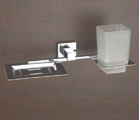 Brass Soap Dish & Glass Tumbler Holder