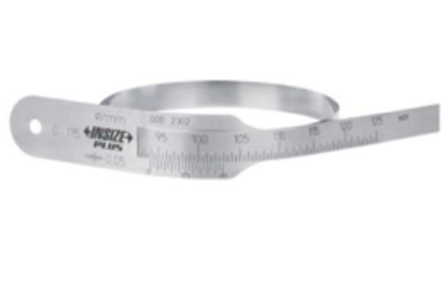 Insize 7116-115 Circumference Tape - Stainless Steel, 20-115 mm Diameter Range, White Color , Precision Laser Engraved Scale, 0.05 mm Graduation