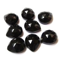 8x12mm Black Onyx Rose Cut Pear Loose Gemstones Grade: Aaa