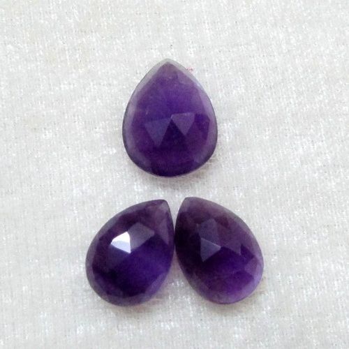 6x9mm African Amethyst Rose Cut Pear Loose Gemstones