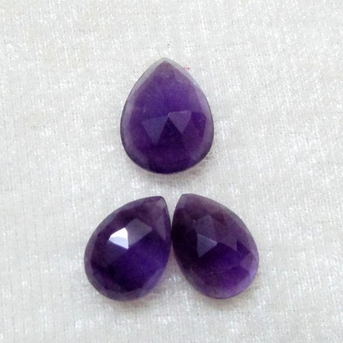 7x10mm African Amethyst Rose Cut Pear Loose Gemstones