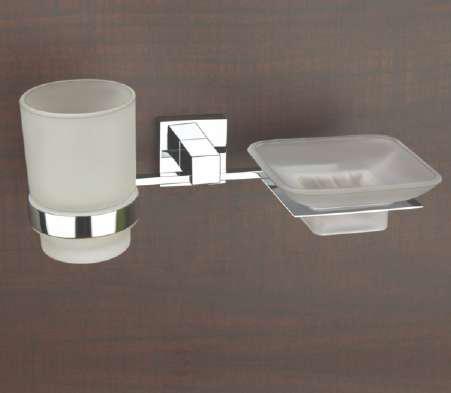 Glass Soap Dish & Glass Tumbler Holder