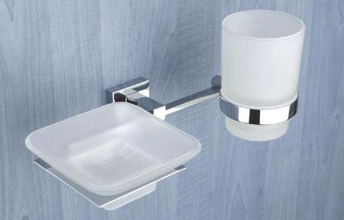 Glass Soap Dish & Glass Tumbler Holder