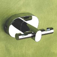 Brass Robe Hook - Wall Mount, Compact Size, Polished Brass Finish | Corrosion Resistant, Durable, Easy Install, Space Saving, Modern Design, Double Hook