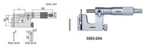 Insize 3262-25A Interchangeable Anvil Micrometer Application: Yes