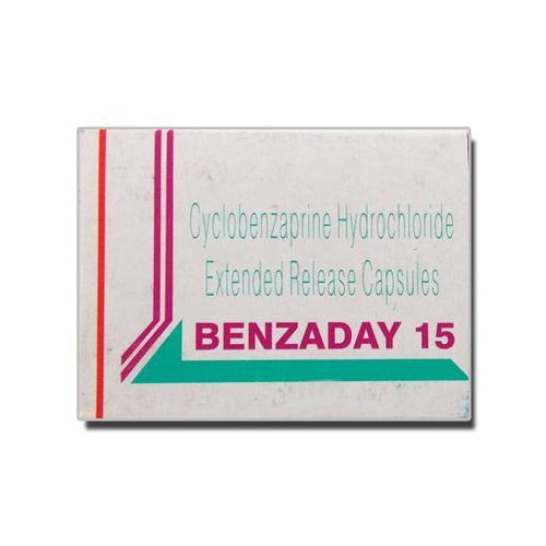 Benzaday 15 - Muscle Relaxant Tablets, Cyclobenzaprine Hydrochloride For Pain Relief And Muscle Strain Treatment | 15 Mg, 10 Tablets/strip, Recommended For Adults