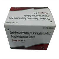 Potasio de Diclofenac Paracetamol y tabletas de Serratiopeptidase