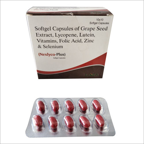 Softgel Capsules Of Grape Seed Extract  Lycopene Lutein Vitamins Folic Acid Zinc