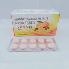 Vitamin C D3 and Zinc Sulphate Chewable Tablets