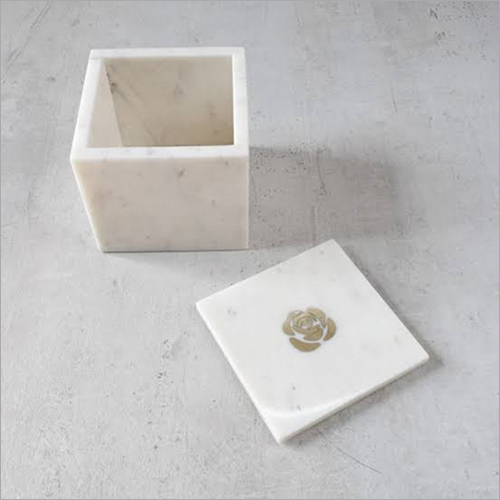 Marble Rose Box - Standard Size, 800 grams | Carved, Painted, Polished Marble for Home and Outdoor Decoration