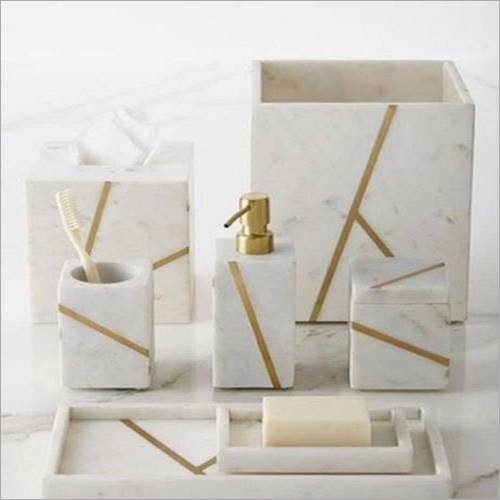 Any Color White Marble Bathroom Set
