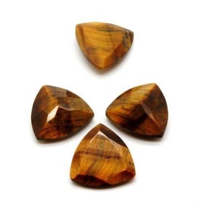 4mm Tiger Eye Faceted Trillion Loose Gemstones