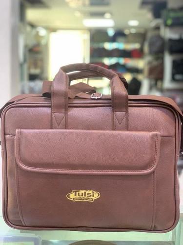 Laptop Bag - Leather, 15x11x4 inches, Brown | Durable Material, Spacious Design, Padded Compartment, Adjustable Strap, Multiple Pockets