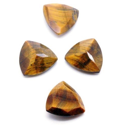 5mm Tiger Eye Faceted Trillion Loose Gemstones