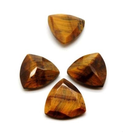 7mm Tiger Eye Faceted Trillion Loose Gemstones