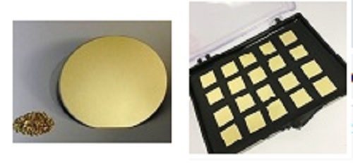 Gold Coated Silicon Wafers and Chips