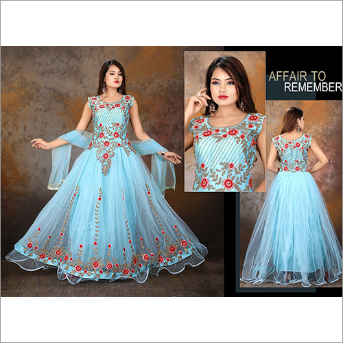 Ladies Modern Embroidery Long Suit