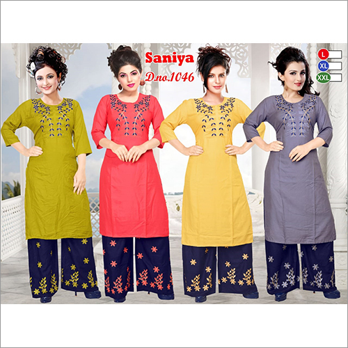 Ladies Embroidery Palazzo Suit