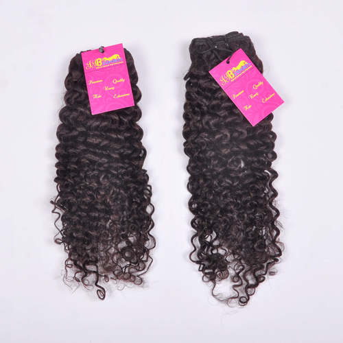Indian Virgin Unprocessed Raw Curly Human Hair Machine Made Double Wefted Bundles