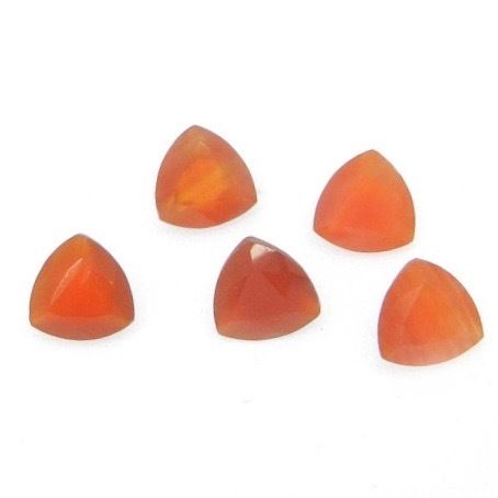 7mm Carnelian Faceted Trillion Loose Gemstones