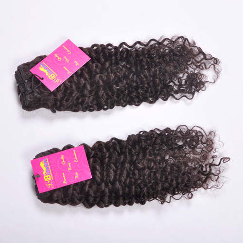 Indian Virgin Cuticle Aligned Natural Curly Human Hair Bundle With Lace Closure Frontal Length: 10-32 Inch (In)