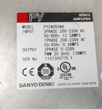 SANYO DENKI SERVO DRIVE PY2A050A6