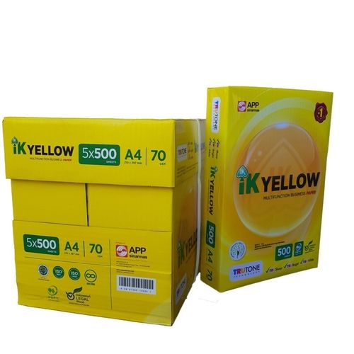 White Ik Yellow A4 Paper 70gsm 500 Sheets X 5 Reams