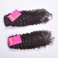 Premium Quality Indian Single Drawn Temple Virgin Brazilian Remy Curly Human Hair Bundle