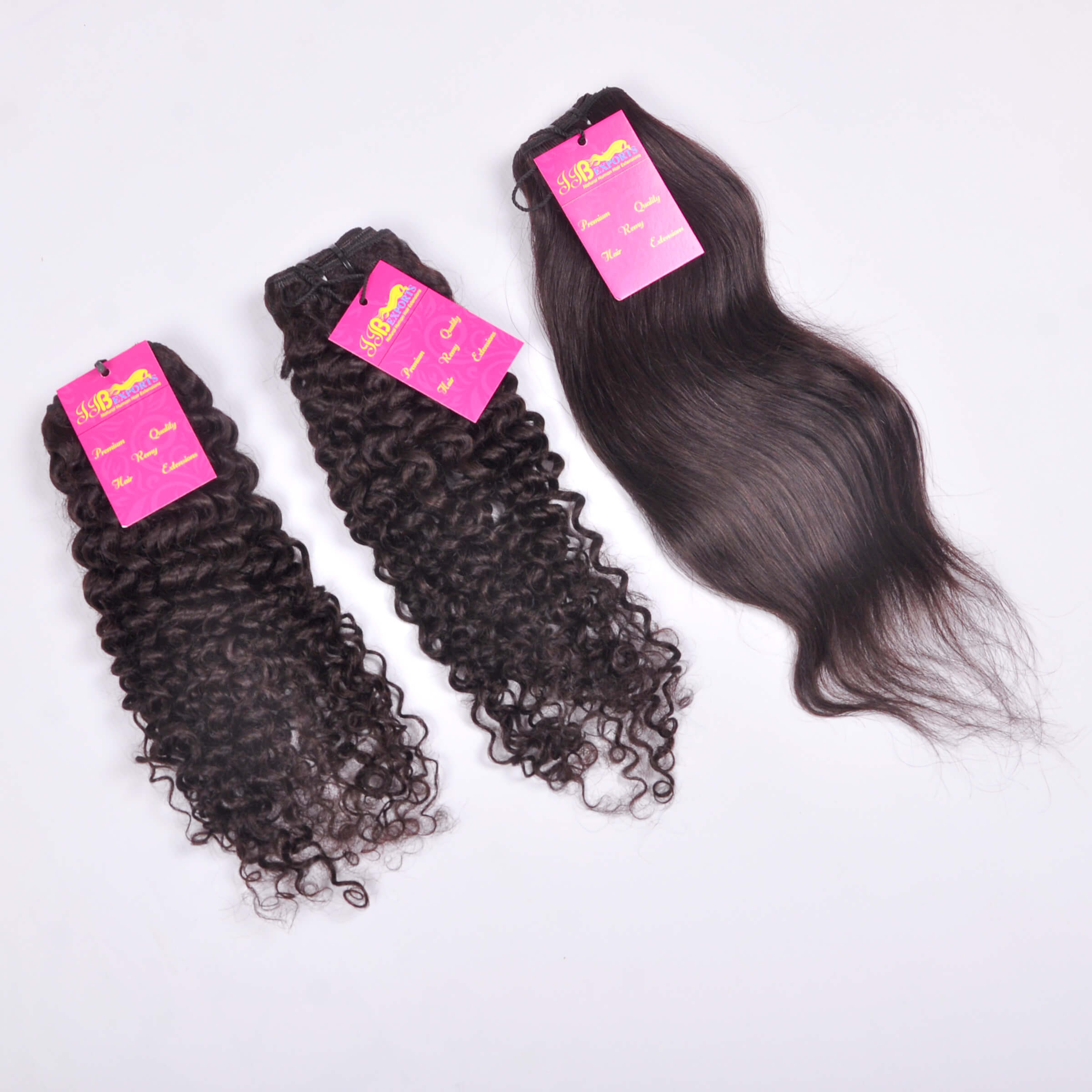 Straight Virgin Indian Soft & Silky Wavy/curly Remy Wefted Human Hair Bundle vendor