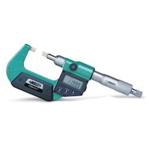 Insize 3532-25A Digital Blade Micrometer - Plastic, 0-25mm/0-1", Silver Color | Precision Measurement, Data Output Function, Non-Rotating Spindle, Automatic Power Off