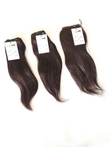 Raw Mink Unprocessed Indian/brazilian Human Straight Hair Bundle With Lace Closure Frontal