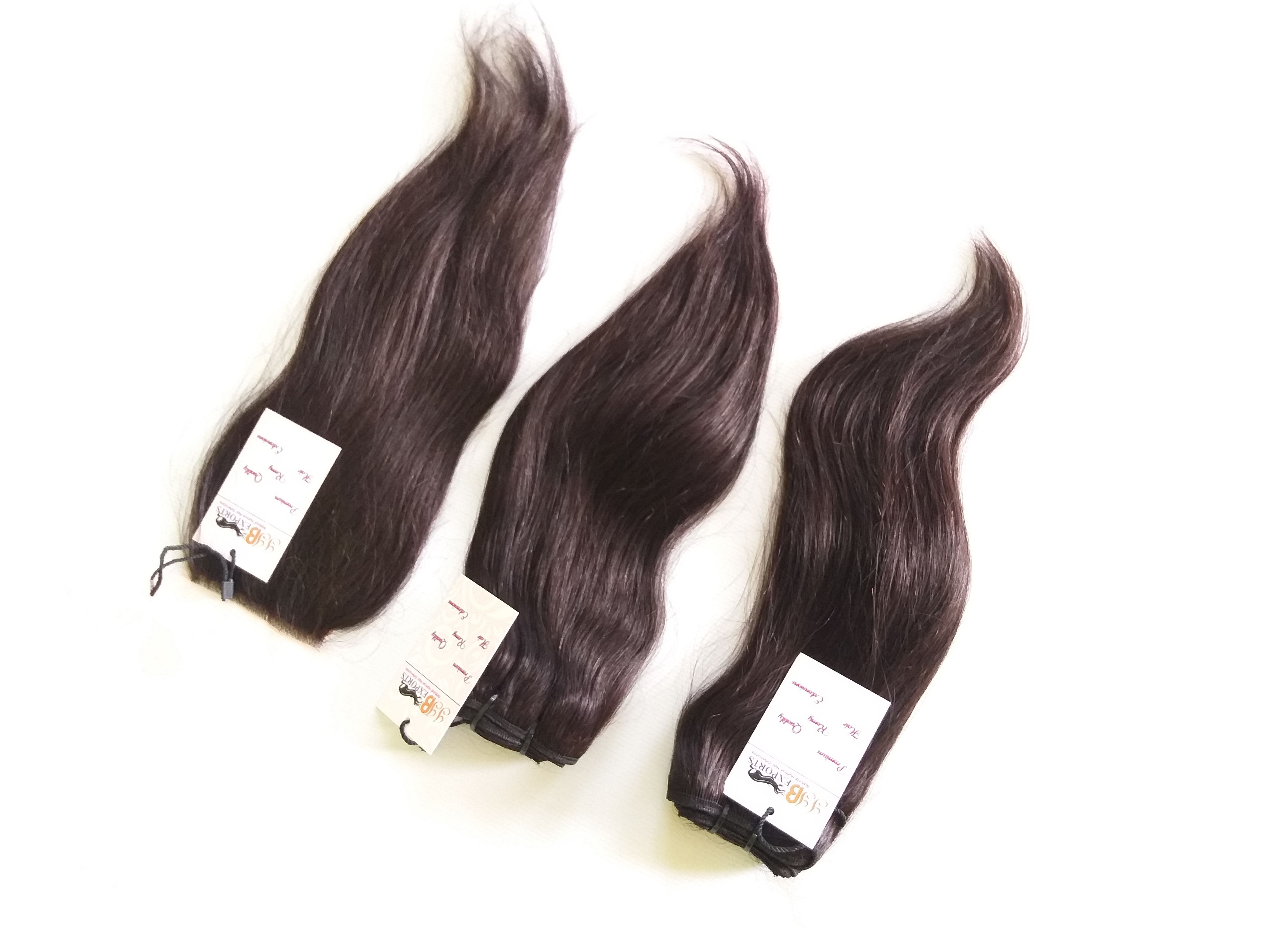 Raw Mink Unprocessed Indian/brazilian Human Straight Hair Bundle With Lace Closure Frontal