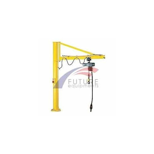 Jib Crane - Heavy-Duty Electric Operation, Versatile 360-Degree Rotating Arm, Yellow Finish, Ideal for Material Handling in Industrial Settings