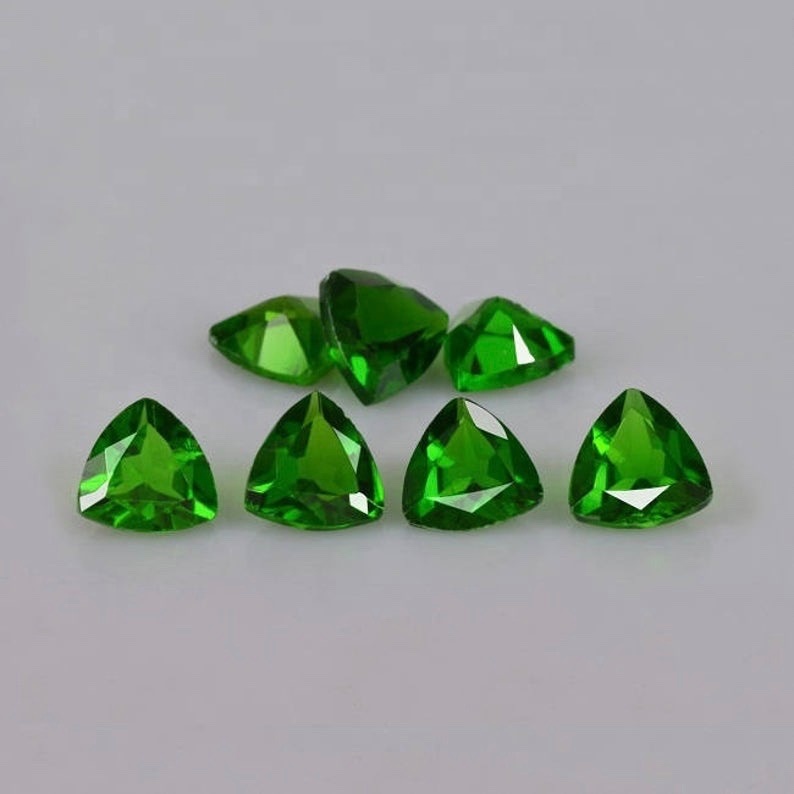 4mm Chrome Diopside Faceted Trillion Loose Gemstones