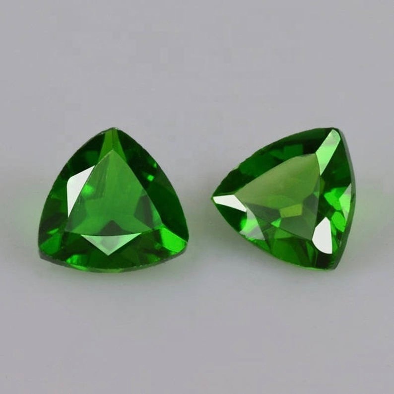 4mm Chrome Diopside Faceted Trillion Loose Gemstones
