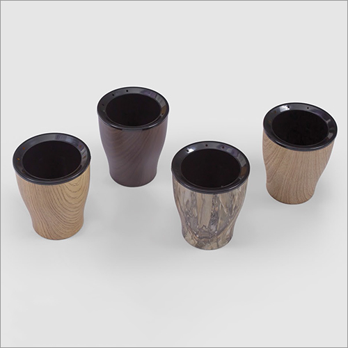 Dot Wood Cone Printed Series Pot