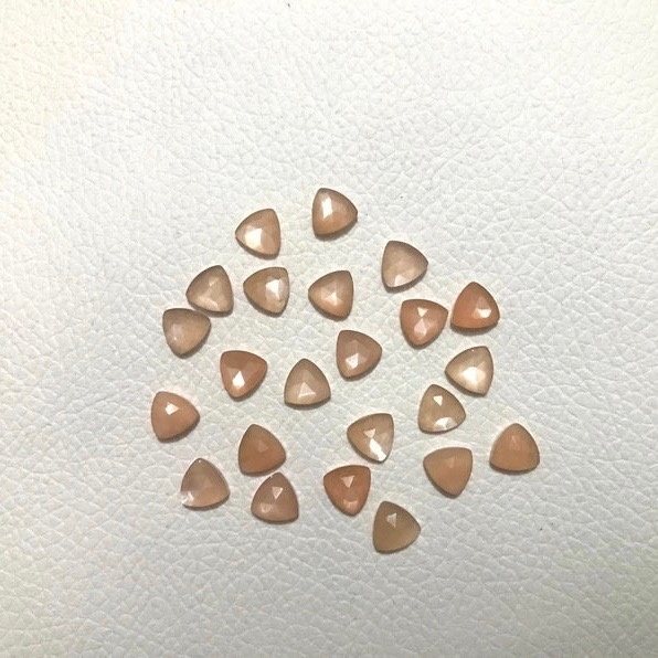 8mm Peach Moonstone Faceted Trillion Loose Gemstones