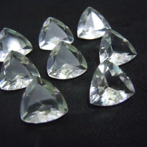 7mm Crystal Quartz Faceted Trillion Loose Gemstones
