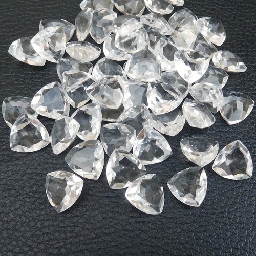 8mm Crystal Quartz Faceted Trillion Loose Gemstones