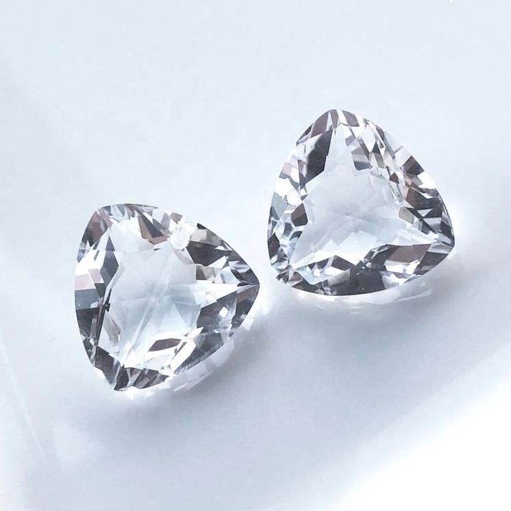 10mm Crystal Quartz Faceted Trillion Loose Gemstones