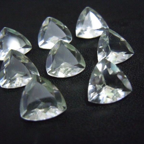 12mm Crystal Quartz Faceted Trillion Loose Gemstones