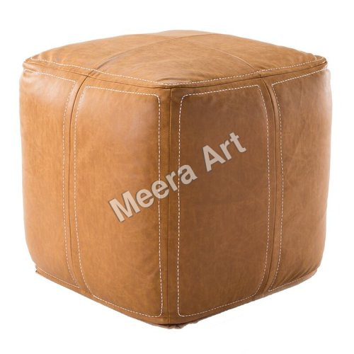 Leather Pouf