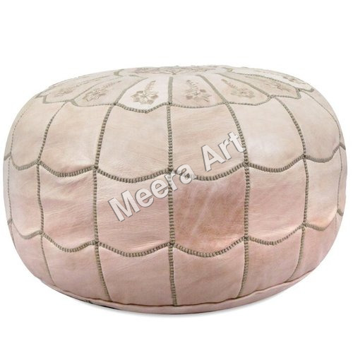 Designer Leather Pouf